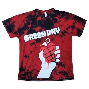 GREEN DAY Shirt Tie Dye AMERICAN IDIOT Rock Band Merch